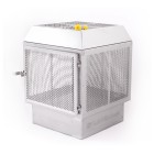 cubique foyer BBQ inoxydable LS Bilodeau fond blanc, cubique bbq foyer, foyer inoxydable cubique ls bilodeau, feu de camp inox