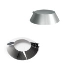 colerette de solin toit cheminée bouilleuse, colerette cheminee feu, colerette inox cheminée bouilloir, colerette inoxydable toit LS Bilodeau