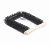 Ridged pan edge brush, thick ridged pan thick brush, underpan brush, thick basin brush, pan brush, LS Bilodeau soot brush.