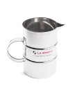 Stainless steel rim spout pitcher LS bilodeau, stainless pitcher, stainless jug, stainless ewer, stainless jar, stainless crock, stainless big creamer
