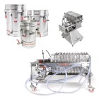 Various filter presses maple syrup production, vacuum filter press, filtering maple syrup ls bilodeau, vacuum filter pump maple sap