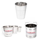 Various stainless buckets LS bilodeau