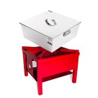 maple taffy pan kit burner, maple taffy rectangular pan kit propane, rectangular stainless steel pan, mini stainless steel pan, corn roast stainless burner kit