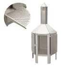 foyer extérieur inox épais, foyer extérieur inox hexagonal, foyer hexagone extérieur gros, foyer cheminée feu de camp inox, foyer ls bilodeau, feu de camp de luxe,