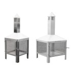 Square outdoot stainless steel fire pit, squared fire place wind breaker, stainless steel fire place outdoor, ls bilodeau fire pit